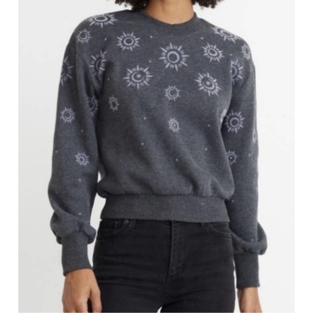 Marine Layer Charcoal Gray Sun Motif Sweatshirt